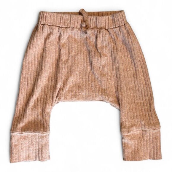 kate quinn Other - Kate Quinn Organic Cotton Wide Rib Panda Pants Joggers 3-6 Months Tan Brown